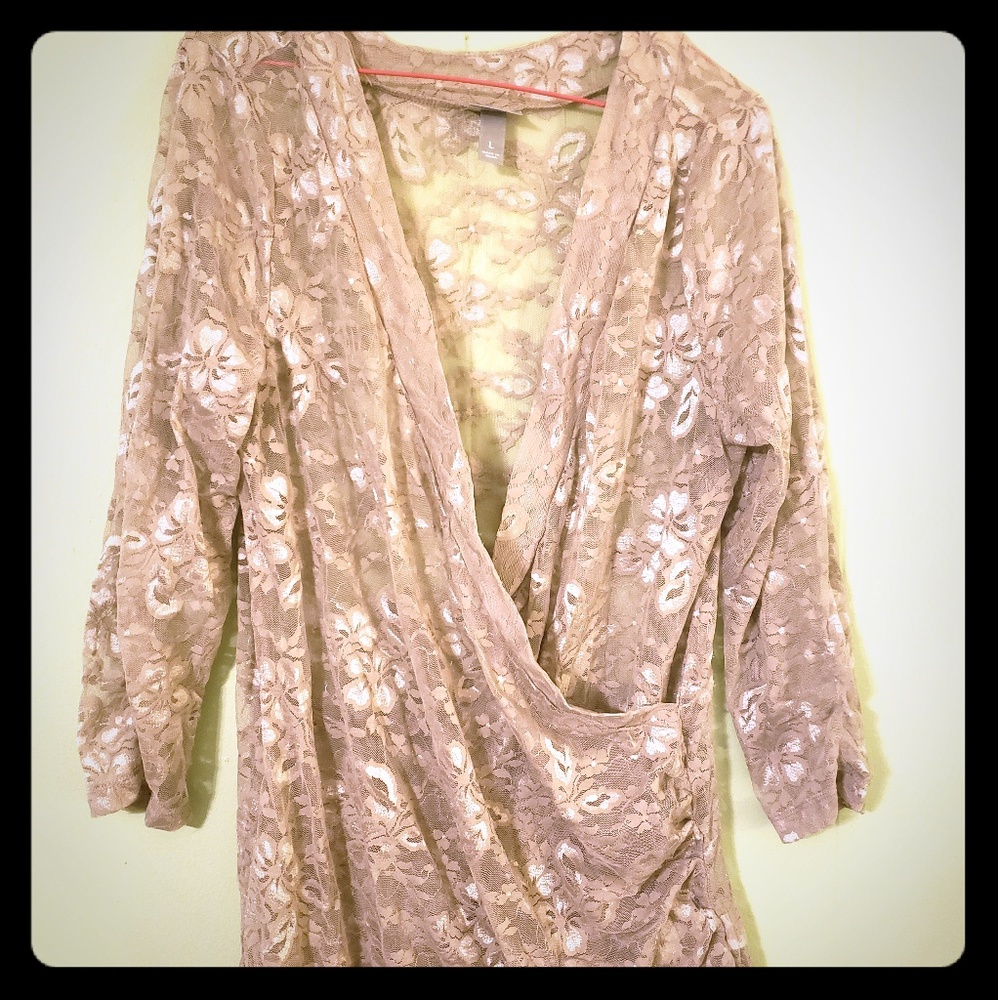 Ivory Lace Deep-V Top